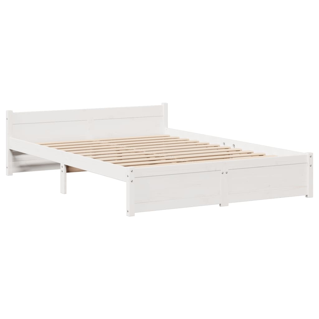 Bed Frame with Headboard without Mattress White 140x200 cm